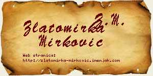 Zlatomirka Mirković vizit kartica
